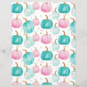 watercolor pumpkin fall pattern scrapbook paper