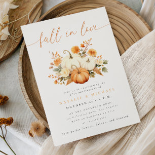 Watercolor Pumpkin Fall Wedding Anniversary Invitation