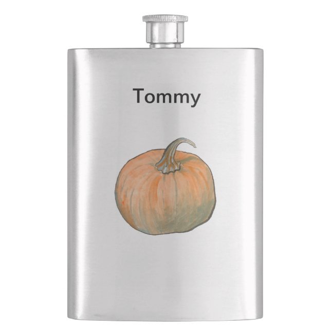Watercolor Pumpkin Flask (Front)