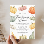 Watercolor Pumpkin Friendsgiving Dinner Invitation<br><div class="desc">Cute friendsgiving dinner invitations featuring your dinner details surrounded by watercolor pumpkins and gourds in shades of orange,  pink,  sage green,  white,  and mint. The pumpkin friendsgiving invitations are perfect for your holiday gathering.</div>