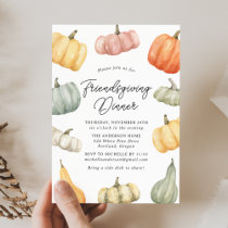 Watercolor Pumpkin Friendsgiving Dinner Invitation