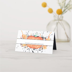 Watercolor Pumpkin Friendsgiving Place Card