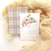 Watercolor Pumpkin Gender Reveal Party Invitation