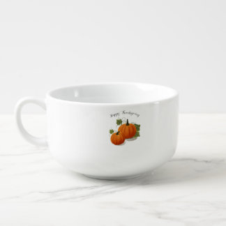 Watercolor Pumpkin 'Happy Thanksgiving' Classic Soup Mug