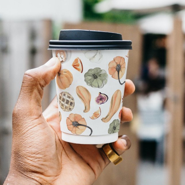 Watercolor Pumpkin Harvest Fall  Paper Cups (Creator Uploaded)