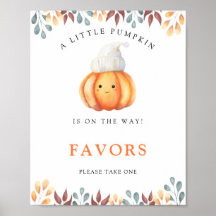 Watercolor Pumpkin in hat - Favors Poster