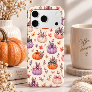 Watercolor Pumpkin Lavender Floral Fall Autumn iPhone 17 Pro Case