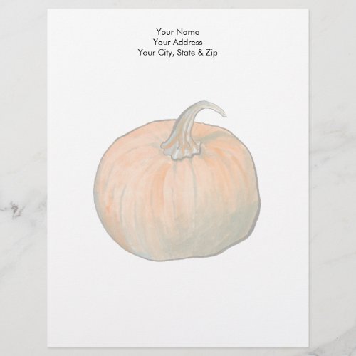 Watercolor Pumpkin Letterhead