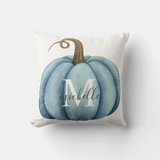 Watercolor Pumpkin Monogrammed Boho Fall Decor