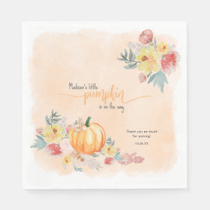Watercolor Pumpkin neutral baby shower Napkins