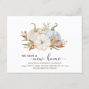 Watercolor Pumpkin New Home Moving Announcement  Postcard