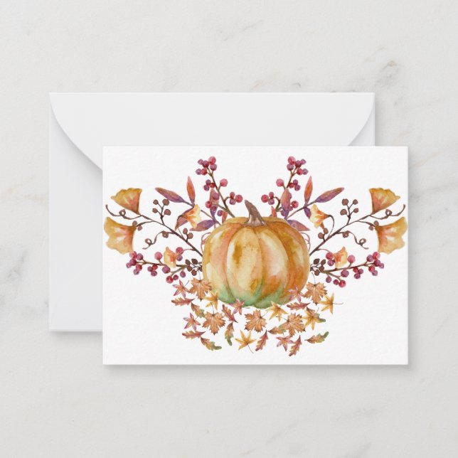 Watercolor Pumpkin Note Card (Front)