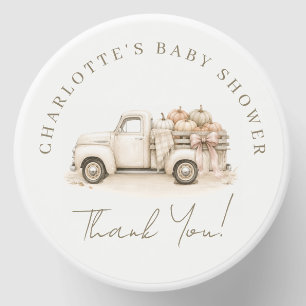 Watercolor Pumpkin Old Farm Truck Fall Baby Shower Mini Candle Favors