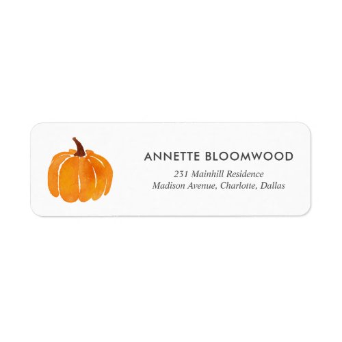 Watercolor Pumpkin Orange Fall Vibes Label