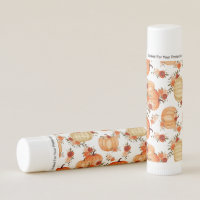 Watercolor Pumpkin Orange Floral | Baby Shower Lip Balm