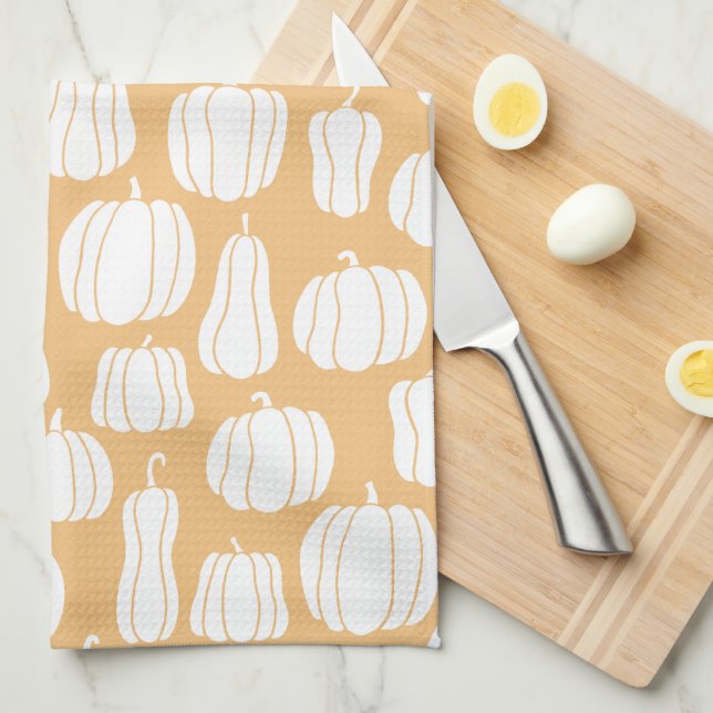 Watercolor Pumpkin Patch Kitchen Towel (Quarter Fold)