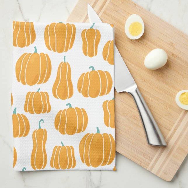 Watercolor Pumpkin Patch Kitchen Towel (Quarter Fold)