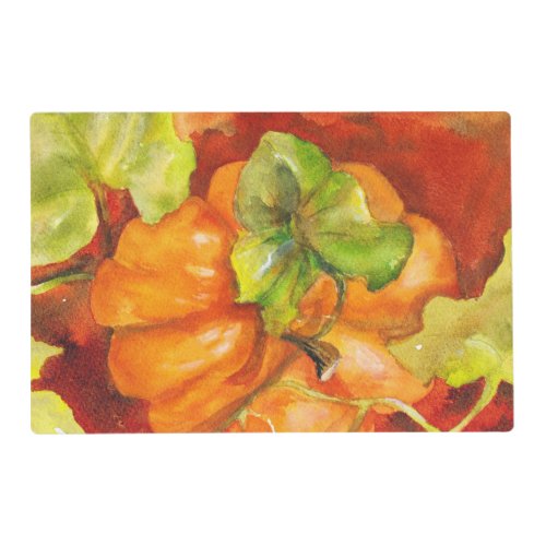 Watercolor Pumpkin Patch Laminated Placemat