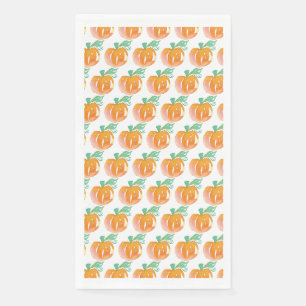 Watercolor Pumpkin Patch Painted Pattern Orange Paper Guest Towels