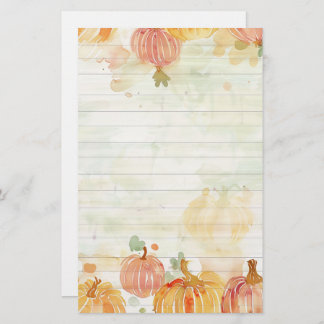 Watercolor Pumpkin Patch Stationery