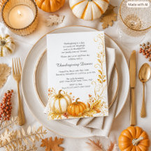 Watercolor Pumpkin Patch Thanksgiving Dinner
