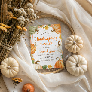 Watercolor Pumpkin Patch Thanksgiving Invite