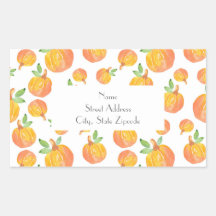 'Watercolor Pumpkin Pattern 3' Labels