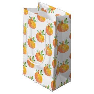 Watercolor Pumpkin Pattern Small Gift Bag