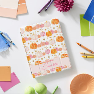 Watercolor Pumpkin pattern with Name iPad Smart Cover