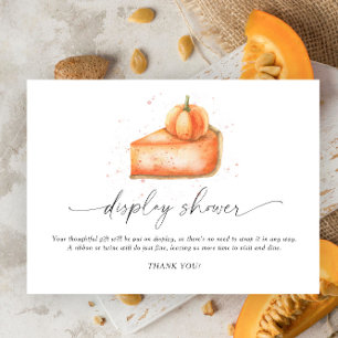 Watercolor pumpkin pie - display shower enclosure card