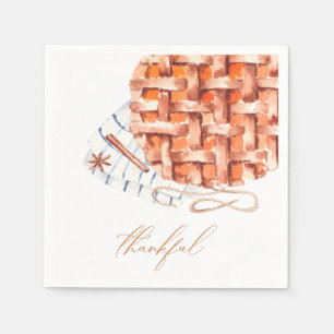 Watercolor Pumpkin Pie Friendsgiving  Napkins