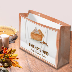 Watercolor Pumpkin Pie Friendsgiving Thanksgiving Large Gift Bag