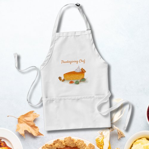 Watercolor Pumpkin Pie Thanksgiving Chef Adult Apron