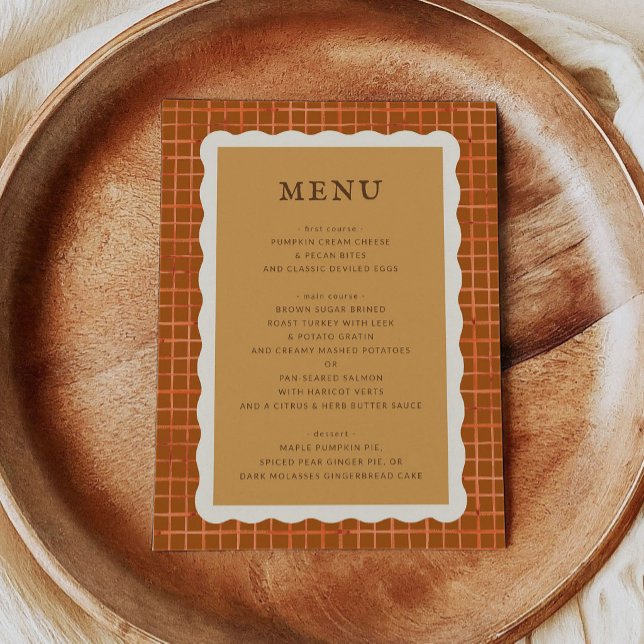 Watercolor Pumpkin Pie Thanksgiving Dinner Menu (Watercolor Pumpkin Pie Thanksgiving Dinner Menu)