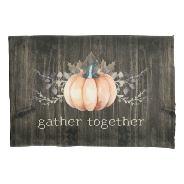 Watercolor Pumpkin Pillow Case (Front)