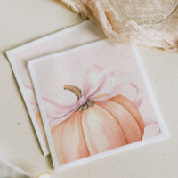 Watercolor Pumpkin Pink Bow Baby Shower