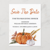 Thanksgiving Save the Date Invitation Postcard - #ThanksgivingDay  Thanksgiving Day #Thanksgi…