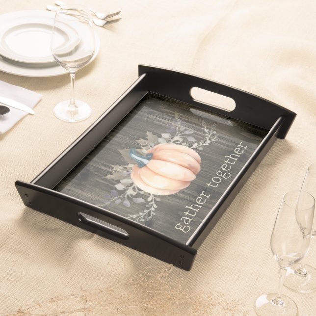 Watercolor Pumpkin Serving Tray (Front)