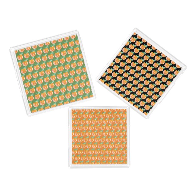 Watercolor Pumpkin Set Acrylic Tray (Set)