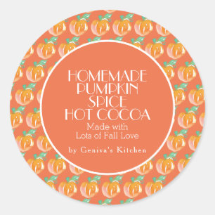 Watercolor Pumpkin Spice Cocoa Homemade Mix Classic Round Sticker