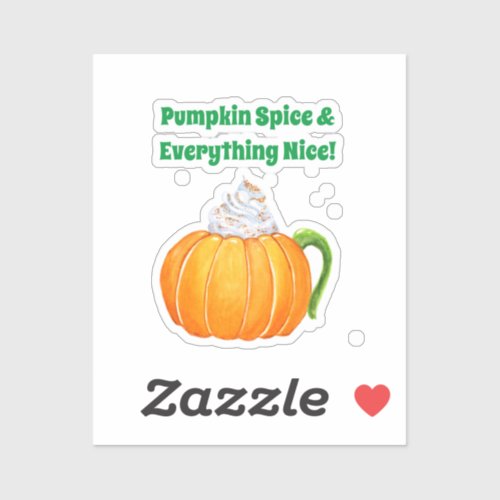 Watercolor Pumpkin Spice Latte  Sticker