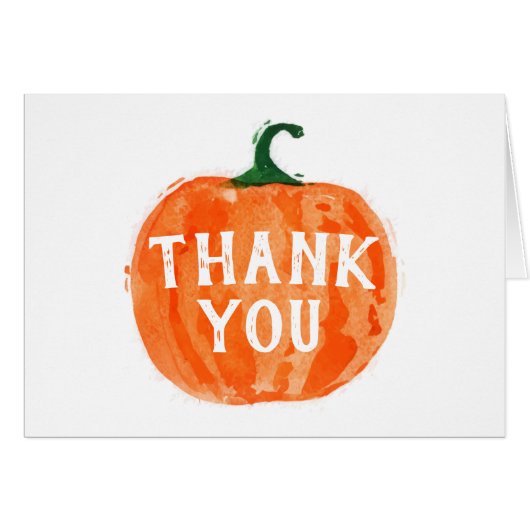 Watercolor Pumpkin Thank You Cards (Front Horizontal)