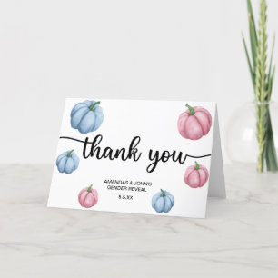 Watercolor Pumpkin Thank you gender reveal