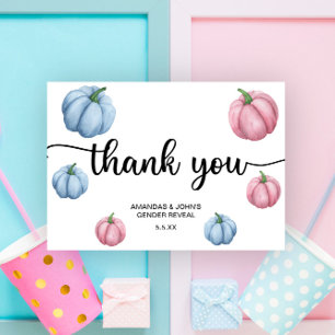Watercolor Pumpkin Thank you gender reveal