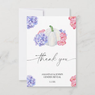 Watercolor Pumpkin Thank you gender reveal Card