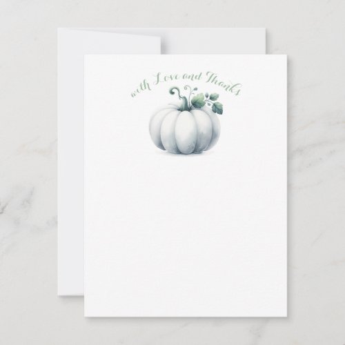 Watercolor Pumpkin Thank You Note Card