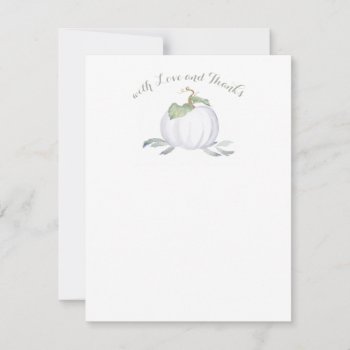 Watercolor Pumpkin Thank You Note Card by VGInvites at Zazzle