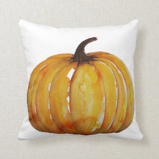 Watercolor Pumpkin Throw Pillow