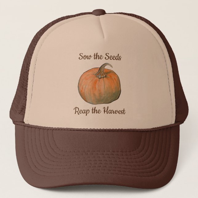 Watercolor Pumpkin Trucker Hat (Front)