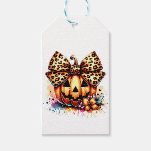 Watercolor Pumpkin with bow Gift Tags
